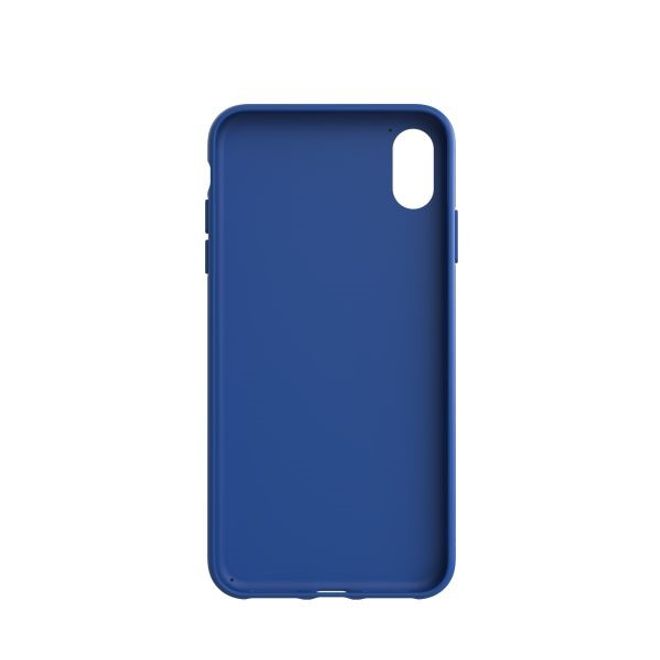 Adidas - iPhone XS Max Hülle - PU Backcover mit Logo und Streifen - blau/weiss