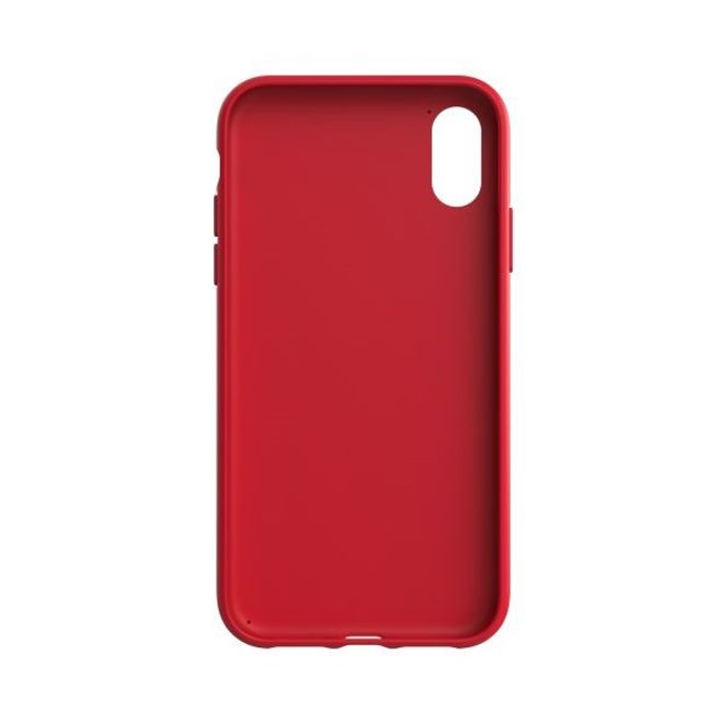Adidas - iPhone XR Hülle - PU Backcover mit Logo und Streifen - rot/weiss