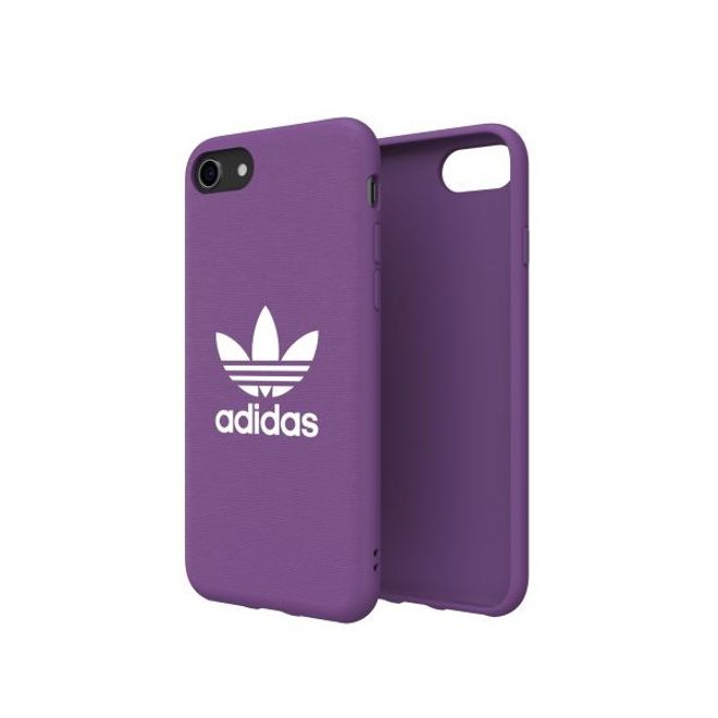 Adidas - iPhone SE (2022) / SE (2020) / 8 / 7 / 6S / 6 Hülle - Canvas Backcover - lila