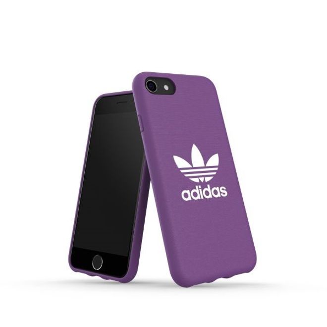 Adidas - iPhone SE (2022) / SE (2020) / 8 / 7 / 6S / 6 Hülle - Canvas Backcover - lila