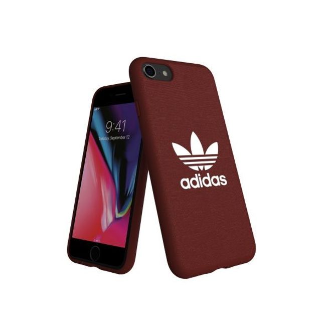 Adidas - iPhone SE (2022) / SE (2020) / 8 / 7 / 6S / 6 Hülle - Canvas Backcover - rot