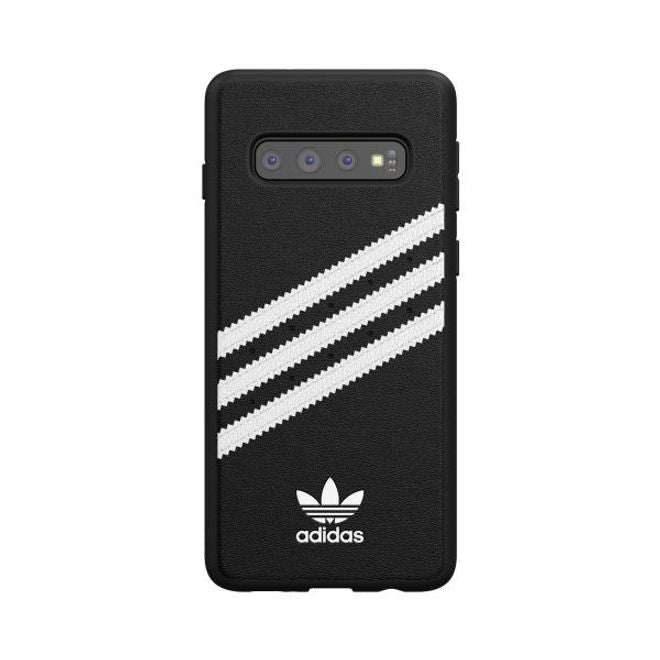 Adidas - Samsung Galaxy S10 Hülle - PU Backcover mit Logo und Streifen - schwarz/weiss