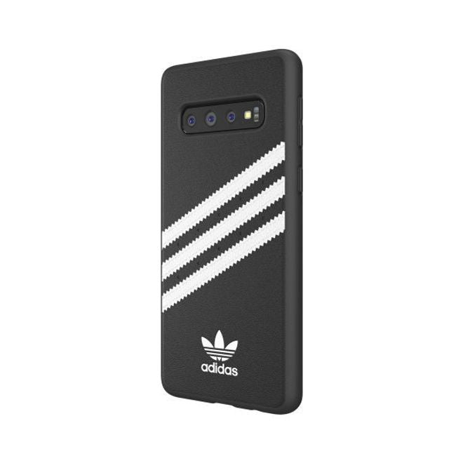 Adidas - Samsung Galaxy S10 Hülle - PU Backcover mit Logo und Streifen - schwarz/weiss