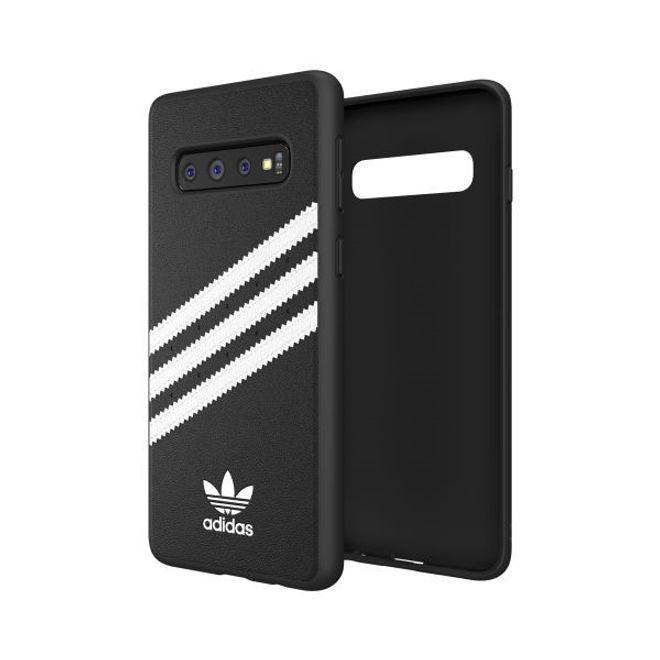 Adidas - Samsung Galaxy S10 Hülle - PU Backcover mit Logo und Streifen - schwarz/weiss