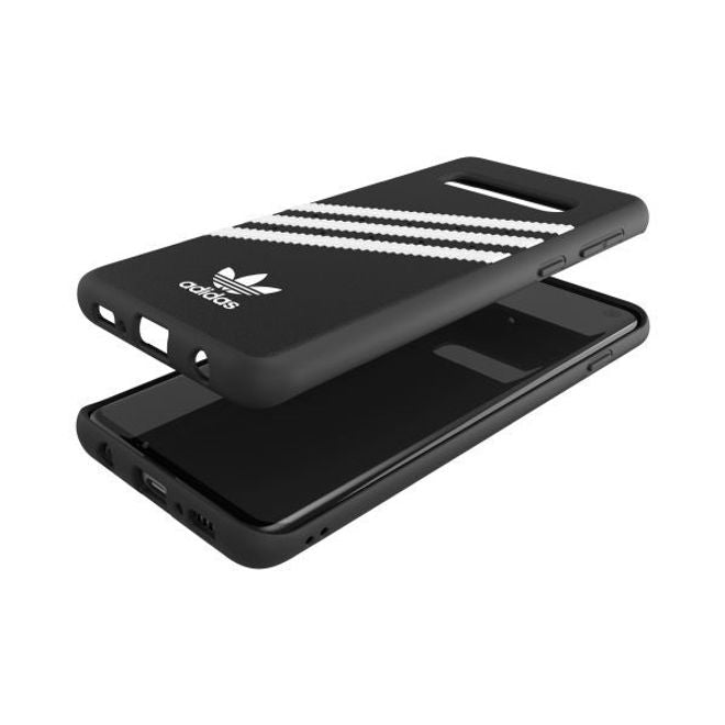 Adidas - Samsung Galaxy S10 Hülle - PU Backcover mit Logo und Streifen - schwarz/weiss