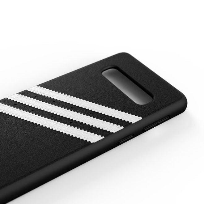Adidas - Samsung Galaxy S10 Hülle - PU Backcover mit Logo und Streifen - schwarz/weiss