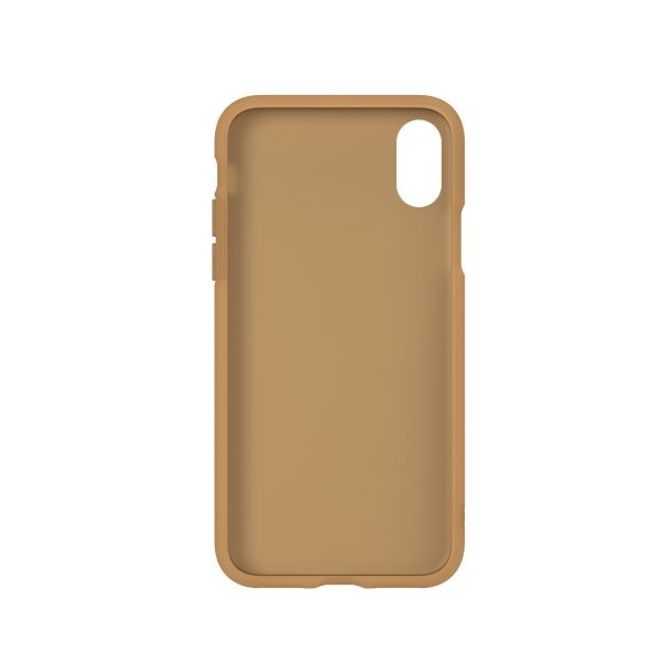 Adidas - iPhone XS / X Hülle - PU Gumsole Backcover mit Logo und Streifen - weiss/rot