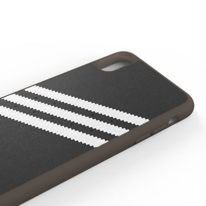 Adidas - iPhone XS Max Hülle - PU Gumsole Backcover mit Logo und Streifen - schwarz/weiss