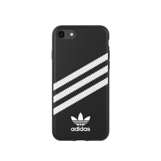 Adidas - iPhone SE (2022) / SE (2020) / 8 / 7 / 6S / 6 Hülle - PU Backcover mit Logo und Streifen - schwarz/weiss