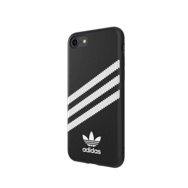 Adidas - iPhone SE (2022) / SE (2020) / 8 / 7 / 6S / 6 Hülle - PU Backcover mit Logo und Streifen - schwarz/weiss