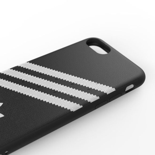 Adidas - iPhone SE (2022) / SE (2020) / 8 / 7 / 6S / 6 Hülle - PU Backcover mit Logo und Streifen - schwarz/weiss
