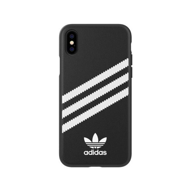 Adidas - iPhone X / XS Hülle - PU Backcover mit Logo und Streifen - schwarz/weiss
