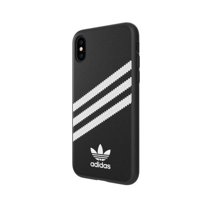 Adidas - iPhone X / XS Hülle - PU Backcover mit Logo und Streifen - schwarz/weiss