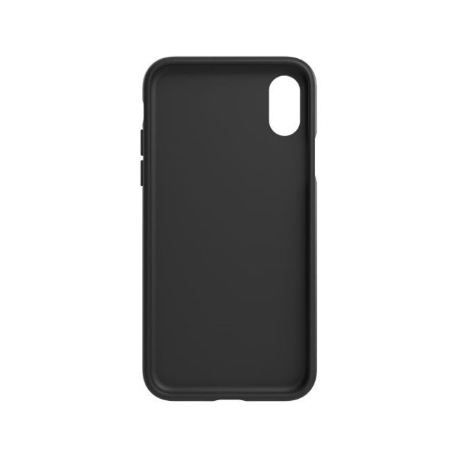 Adidas - iPhone X / XS Hülle - PU Backcover mit Logo und Streifen - schwarz/weiss