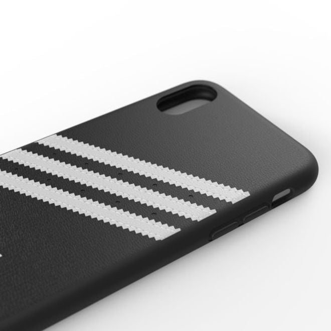 Adidas - iPhone X / XS Hülle - PU Backcover mit Logo und Streifen - schwarz/weiss