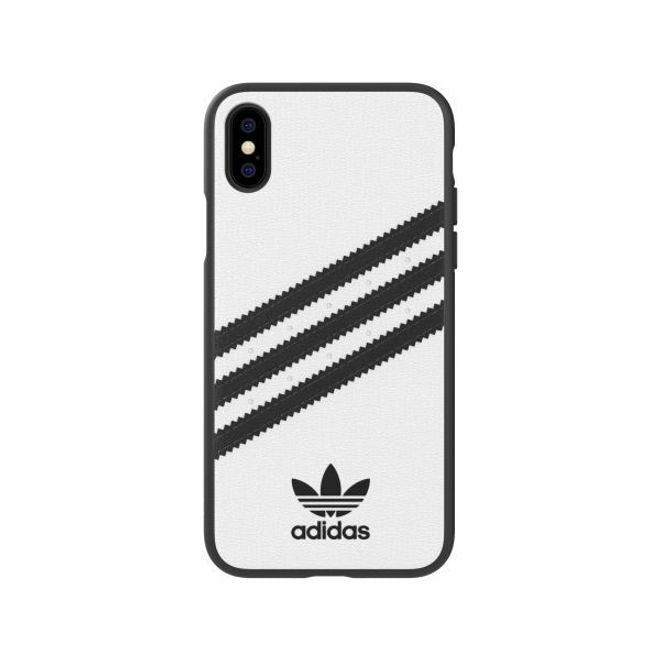 Adidas - iPhone XS / X Hülle - PU Backcover mit Logo und Streifen - schwarz/weiss