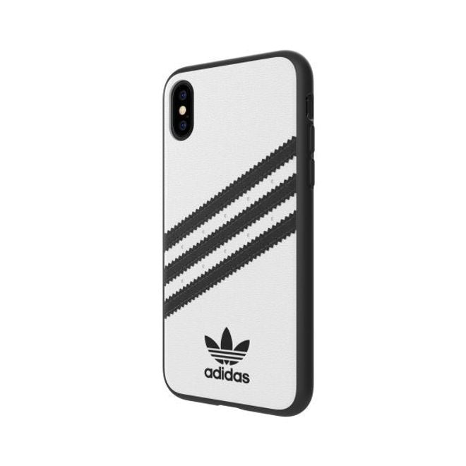 Adidas - iPhone XS / X Hülle - PU Backcover mit Logo und Streifen - schwarz/weiss