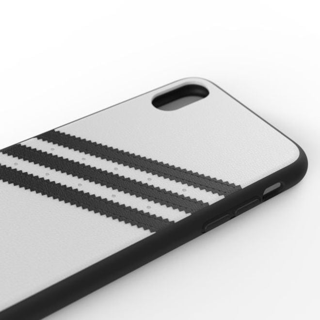 Adidas - iPhone XS / X Hülle - PU Backcover mit Logo und Streifen - schwarz/weiss