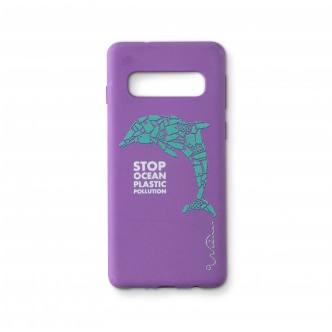 Wilma - Samsung Galaxy S10 Hülle - biologisch abbaubar - Stop Plastic Dolphin - lila