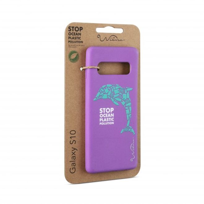 Wilma - Samsung Galaxy S10 Hülle - biologisch abbaubar - Stop Plastic Dolphin - lila