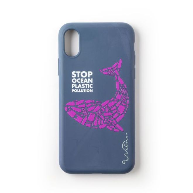 Wilma - iPhone XS / X Hülle - biologisch abbaubar - Stop Plastic Whale - blau