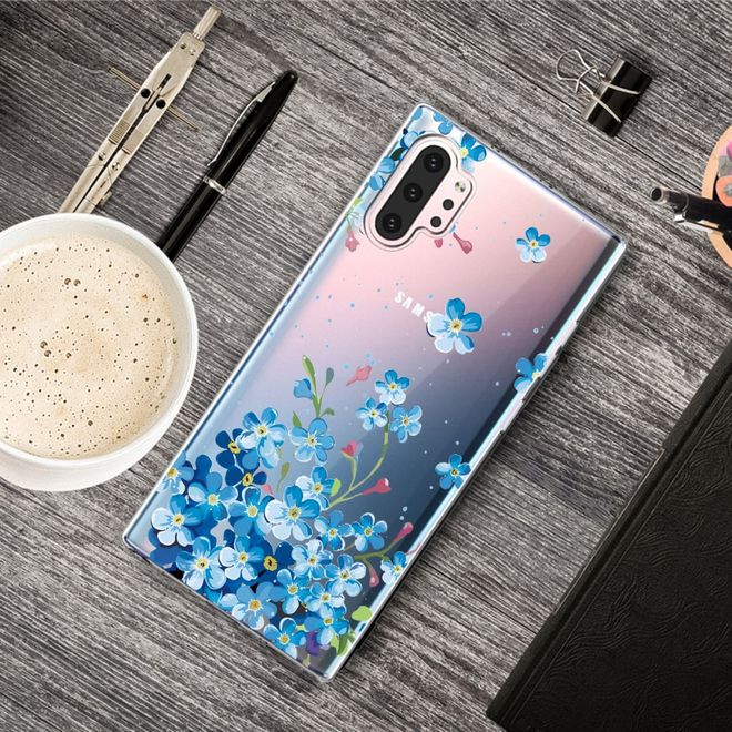 Samsung Galaxy Note 10+ / Note 10+ 5G Handyhülle - Softcase Image Plastik Series - blaue Blumen