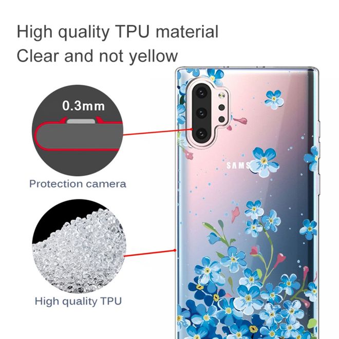 Samsung Galaxy Note 10+ / Note 10+ 5G Handyhülle - Softcase Image Plastik Series - blaue Blumen