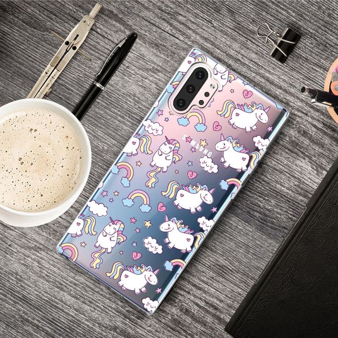 Samsung Galaxy Note 10+ / Note 10+ 5G Handyhülle - Softcase Image Plastik Series - Einhorn und Regenbogen