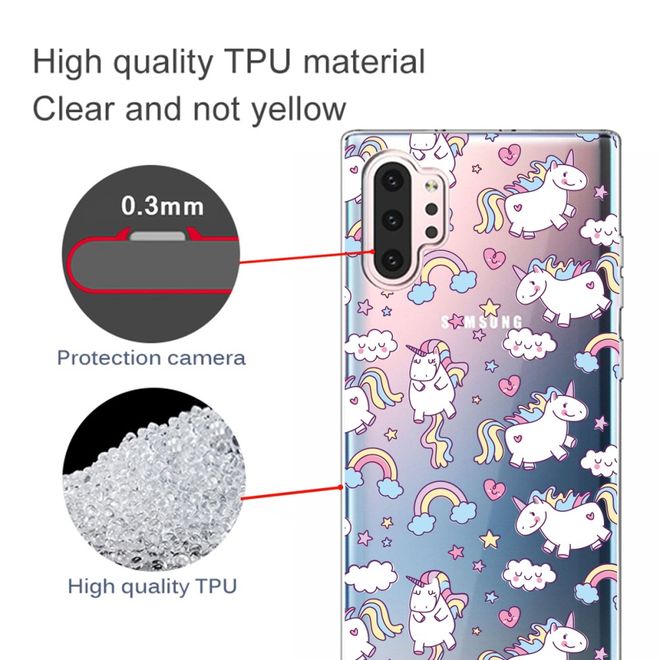 Samsung Galaxy Note 10+ / Note 10+ 5G Handyhülle - Softcase Image Plastik Series - Einhorn und Regenbogen