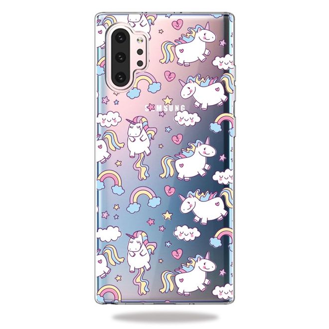Samsung Galaxy Note 10+ / Note 10+ 5G Handyhülle - Softcase Image Plastik Series - Einhorn und Regenbogen