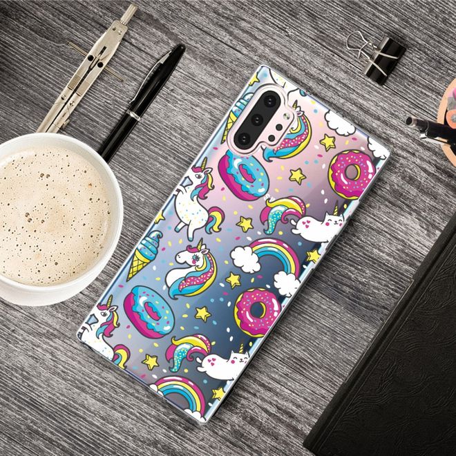 Samsung Galaxy Note 10+ / Note 10+ 5G Handyhülle - Softcase Image Plastik Series - Einhorn und Donuts