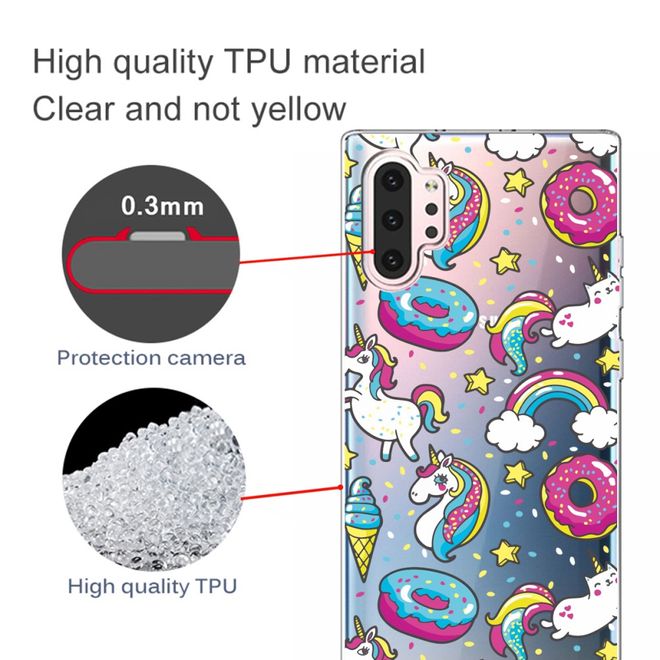 Samsung Galaxy Note 10+ / Note 10+ 5G Handyhülle - Softcase Image Plastik Series - Einhorn und Donuts