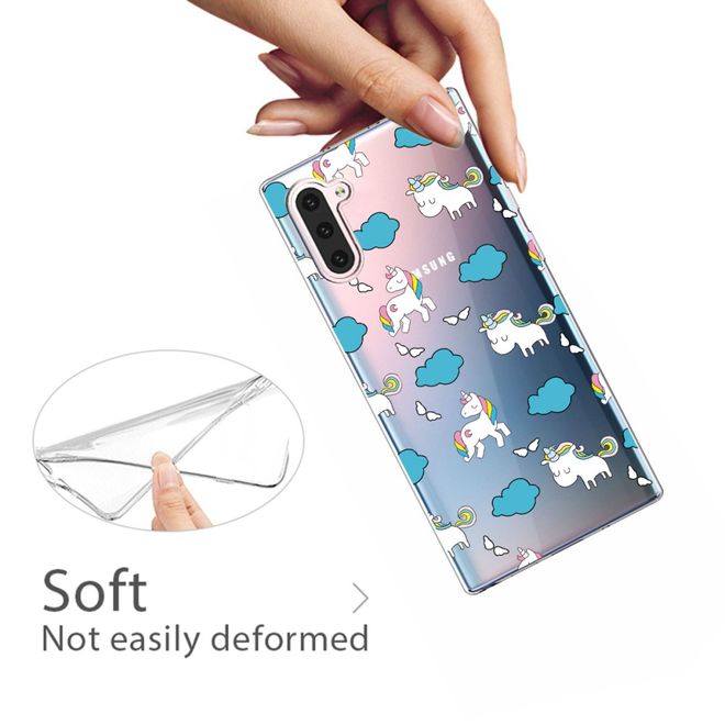 Samsung Galaxy Note 10 Handyhülle - Softcase Image Plastik Series - Einhorn und Wolken