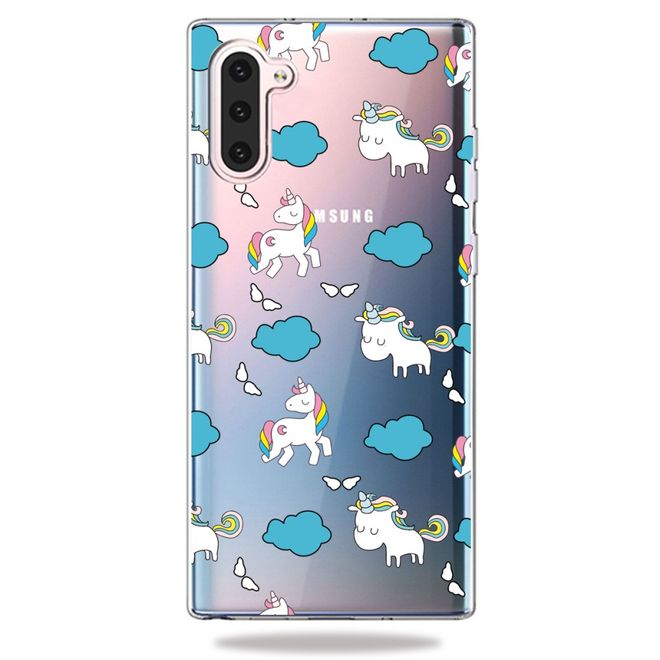 Samsung Galaxy Note 10 Handyhülle - Softcase Image Plastik Series - Einhorn und Wolken