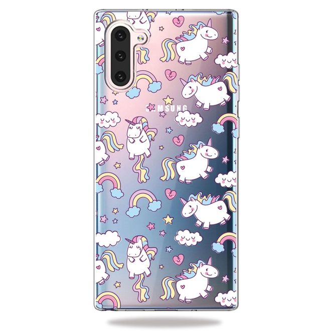 Samsung Galaxy Note 10 Handyhülle - Softcase Image Plastik Series - Einhorn und Regenbogen