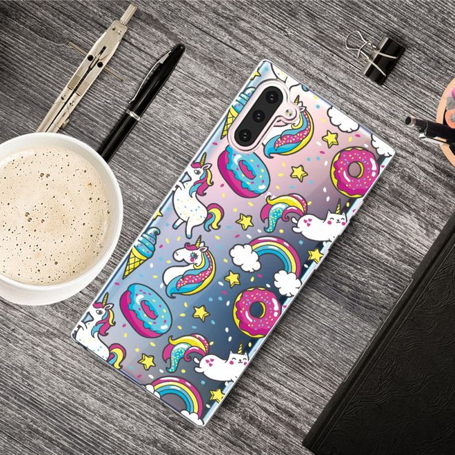 Samsung Galaxy Note 10 Handyhülle - Softcase Image Plastik Series - Einhorn und Donuts