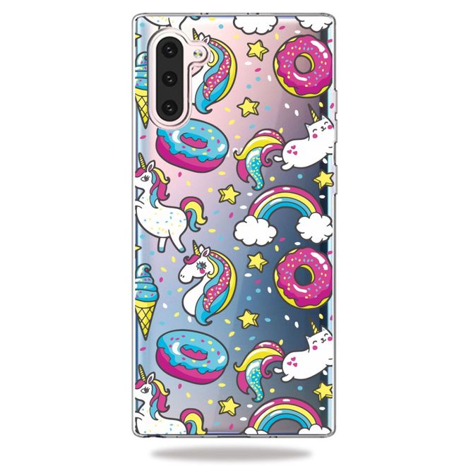 Samsung Galaxy Note 10 Handyhülle - Softcase Image Plastik Series - Einhorn und Donuts