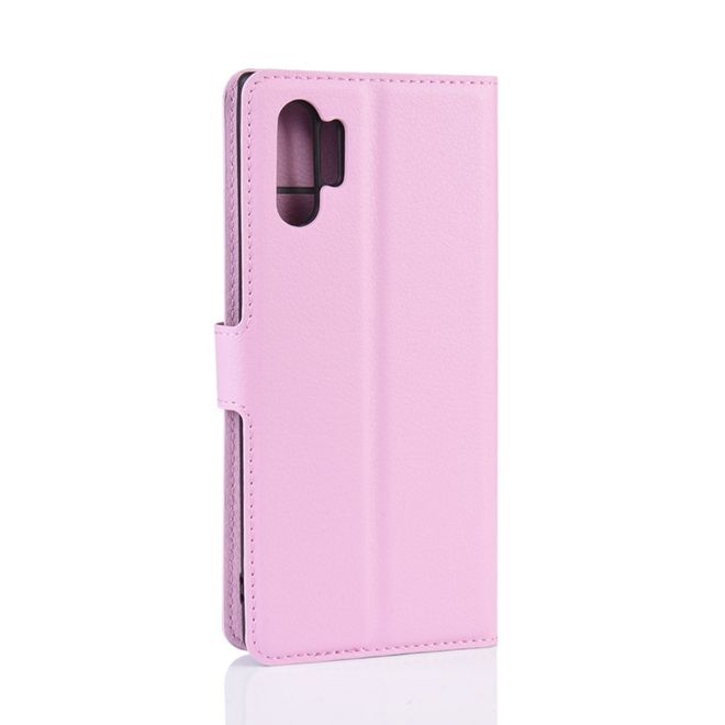 Samsung Galaxy Note 10+ / Note 10+ 5G Handy Hülle - Litchi Leder Bookcover Series - pink
