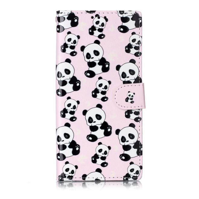 Samsung Galaxy Note 10 Handy Hülle - Leder Bookcover Image Series - Pandas