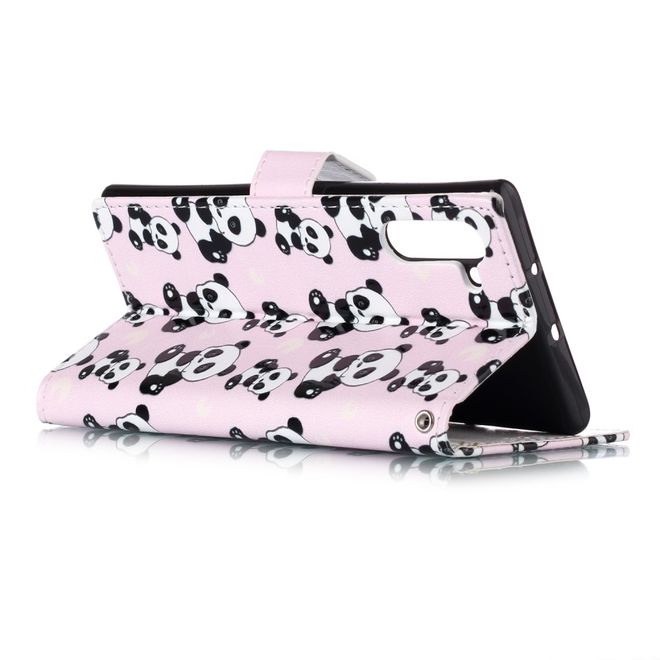 Samsung Galaxy Note 10 Handy Hülle - Leder Bookcover Image Series - Pandas