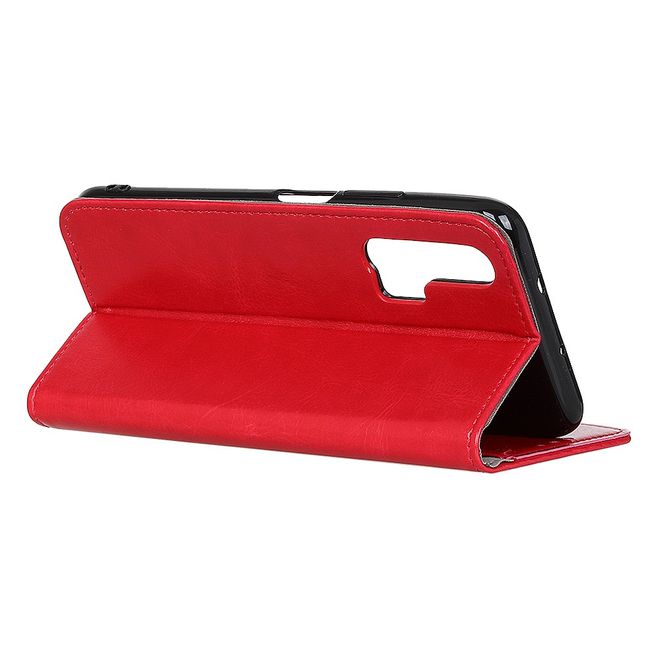 Huawei Honor 20 Pro Handyhülle - Crazy Horse Leder Bookcover Series - rot