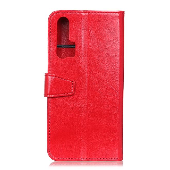 Huawei Honor 20 Pro Handyhülle - Crazy Horse Leder Bookcover Series - rot