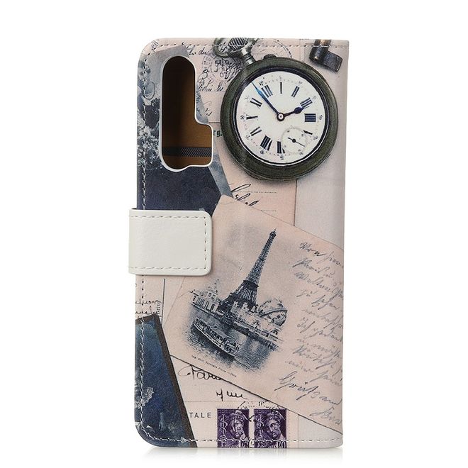 Huawei Honor 20 Pro Handyhülle - Leder Bookcover Image II Series - Eiffelturm und Feder
