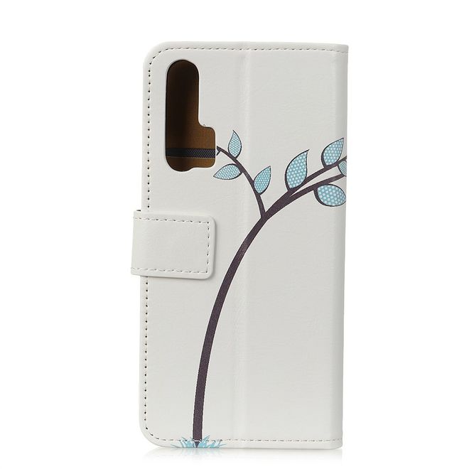 Huawei Honor 20 Pro Handyhülle - Leder Bookcover Image II Series - Eulen auf einem Ast