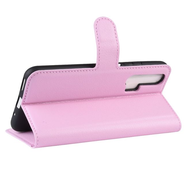 Huawei Honor 20 Pro Handy Hülle - Litchi Leder Bookcover Series - pink