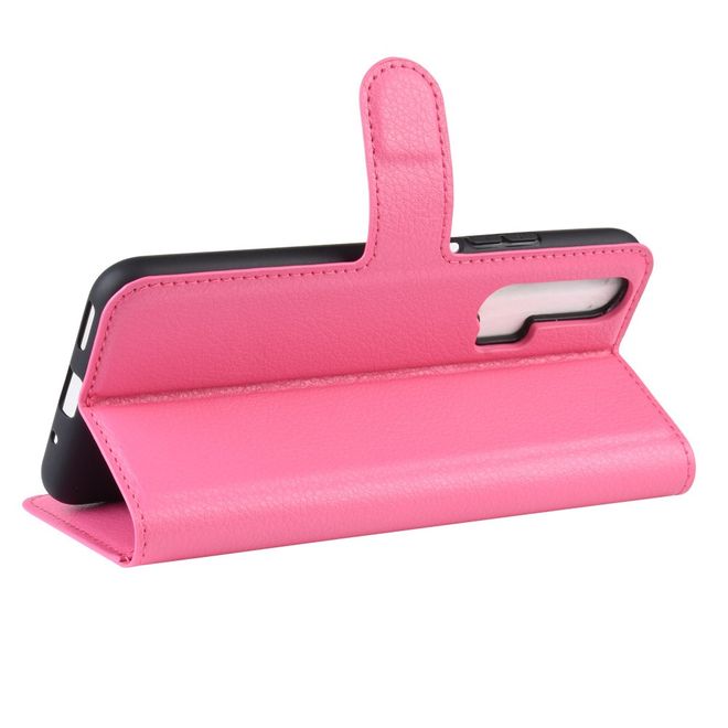 Huawei Honor 20 Pro Handy Hülle - Litchi Leder Bookcover Series - rosa