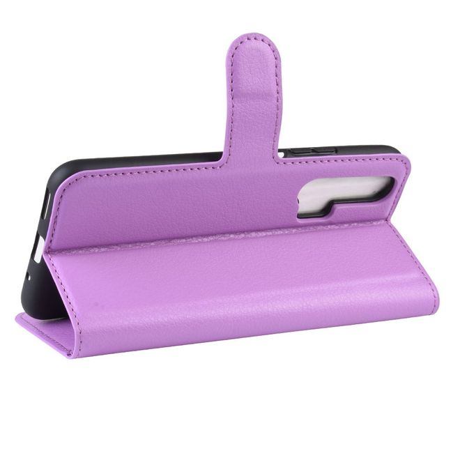 Huawei Honor 20 Pro Handy Hülle - Litchi Leder Bookcover Series - purpur
