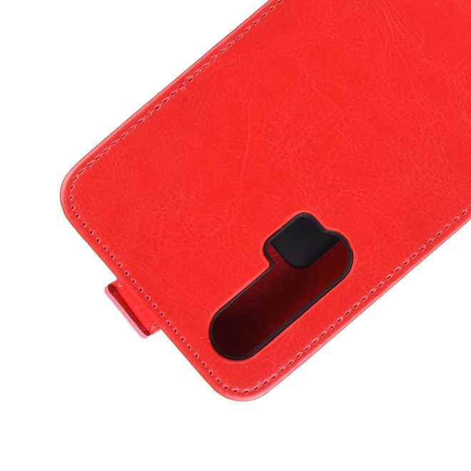 Huawei Honor 20 Pro Handyhülle - Crazy Horse Leder Flipcase - vertikal - rot