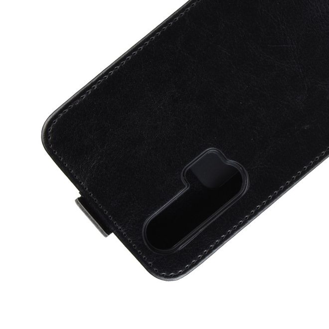 Huawei Honor 20 Pro Handyhülle - Crazy Horse Leder Flipcase - vertikal - schwarz