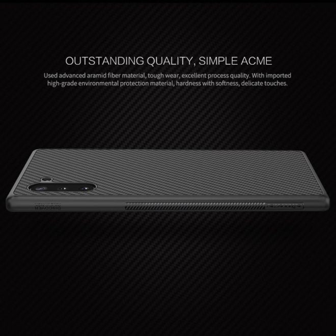 Nillkin - Samsung Galaxy Note 10 Handy Case - Hülle aus Plastik/Carbon - Synthetic Fiber Series - schwarz